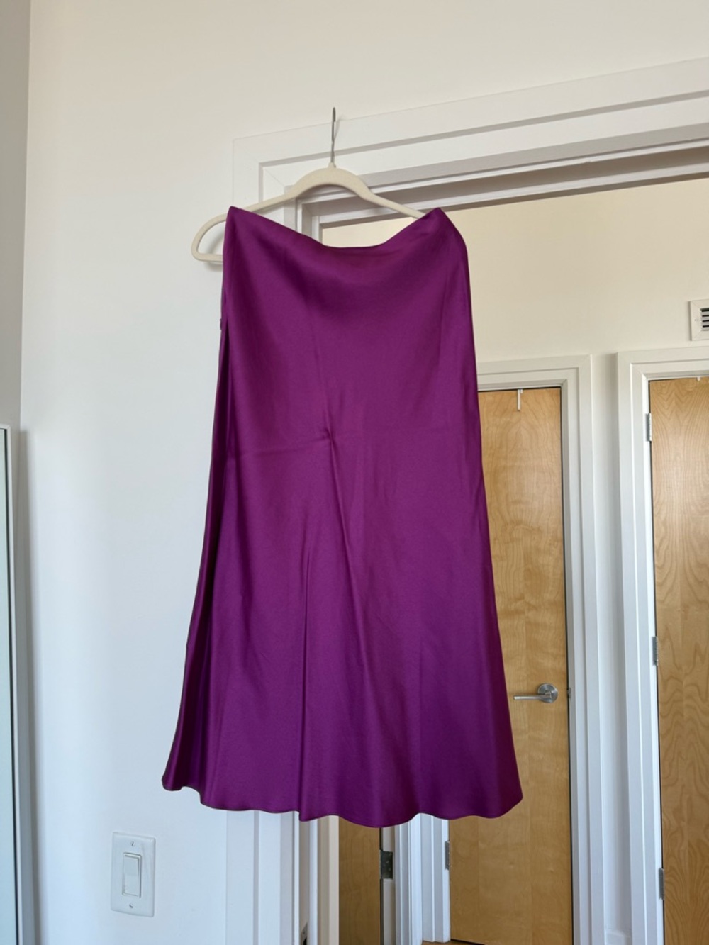 & Other Stories Magenta Satin A-Line Skirt